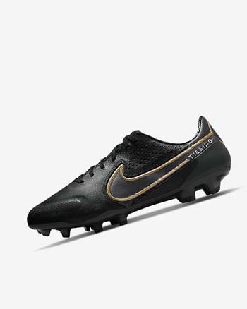 Nike Tiempo Legend 9 Pro FG Negros Grises Oscuro Metal Dorados Metal Grises Oscuro | MX 3233